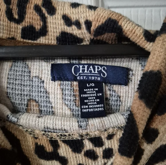 Chaps Leopard Print Sweater - Picture 3 of 3